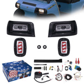 NOKINS Deluxe Plus LED Light Kit | Fits Club Car DS 1993-UP (Gas/Electric) | 20A DC Converter, USB, Low